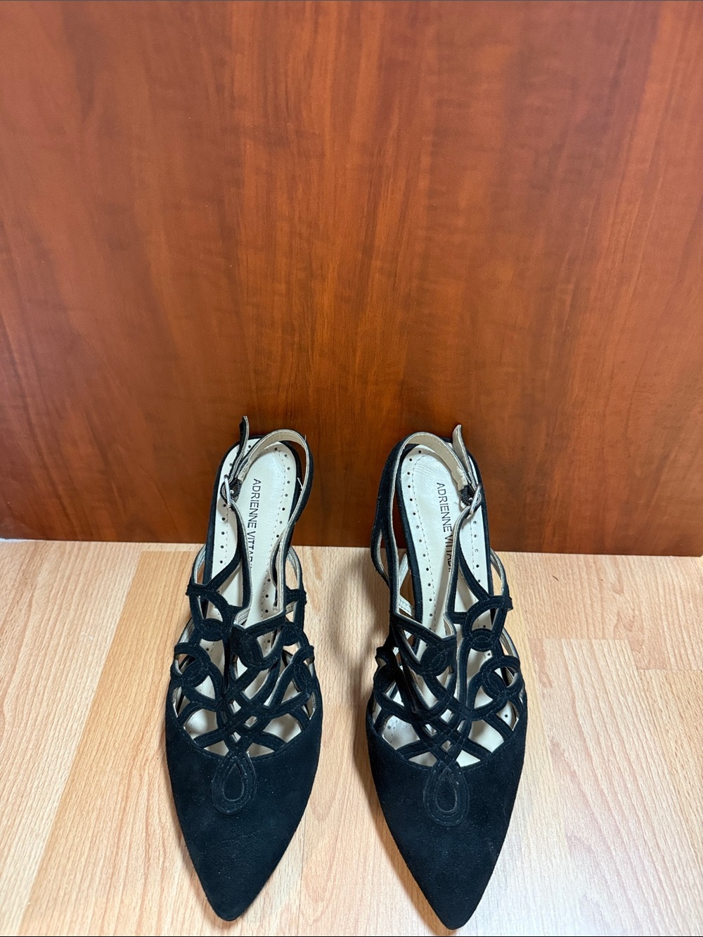 Adrienne Vittadini black suede heels